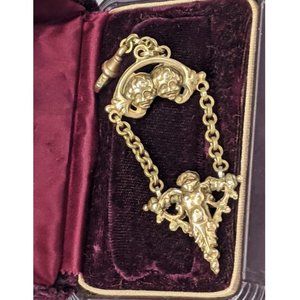 Antique Putti Cherub Seraphim Pocket Watch Chain